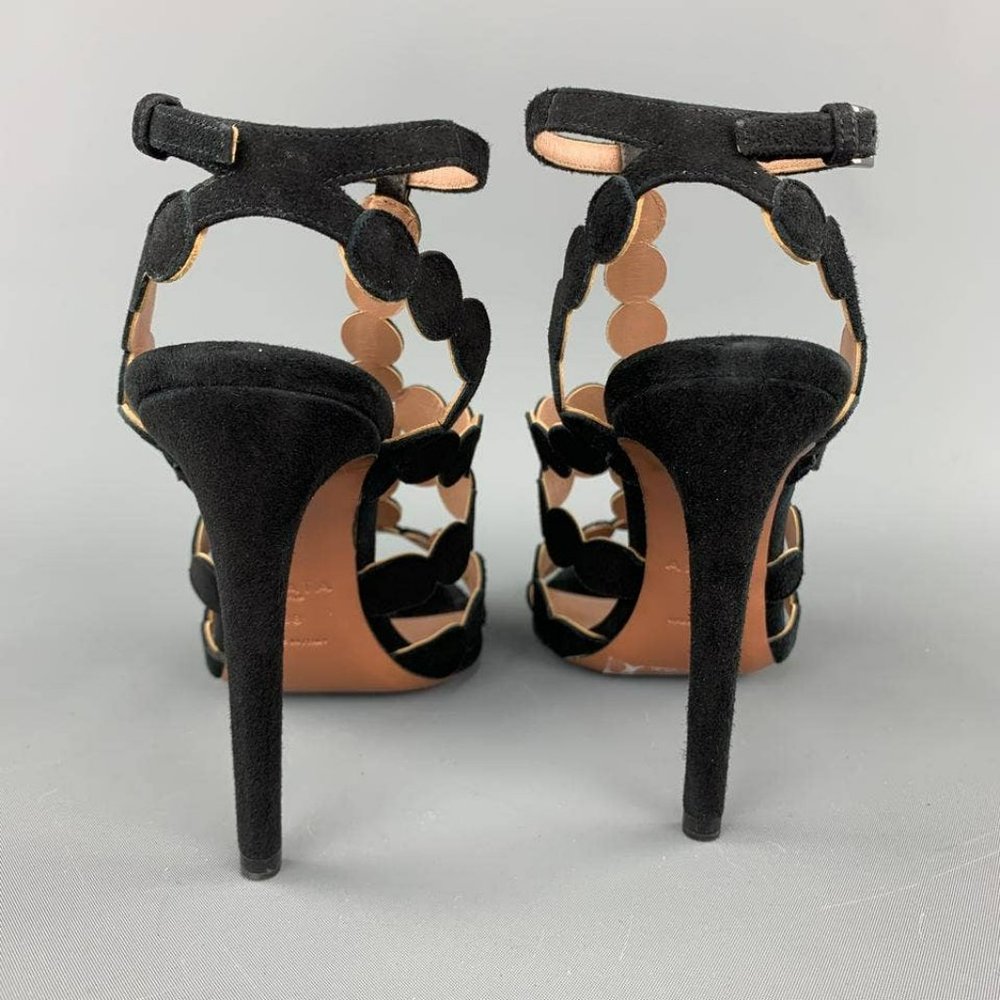 ALAÏA Suede Laser Cut Strappy Sandals - Picture 2 of 12